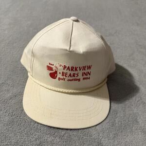VTG 1994 Parkview Bears Golf Outing Hat Cream Rope Snapback Yupoong